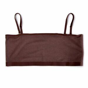 🌷SKIMS Mesh Tube Bandeau Top | Cocoa Brown Stretch Removable Straps